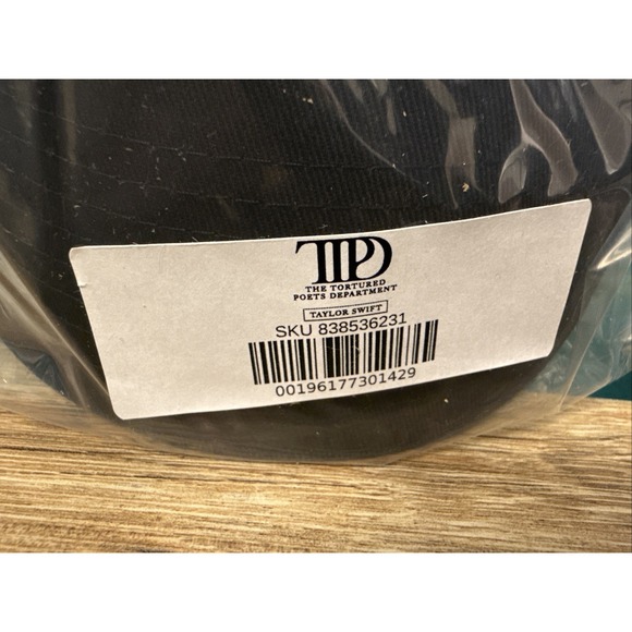 Taylor Swift Official TTPD Black Baseball Style Cap Hat NEW and SEALED - Picture 2 of 5